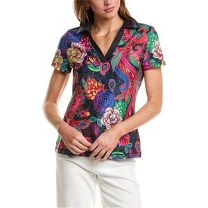 Johnny Was Multicolor Floral Short Sleeve Tee Size XL